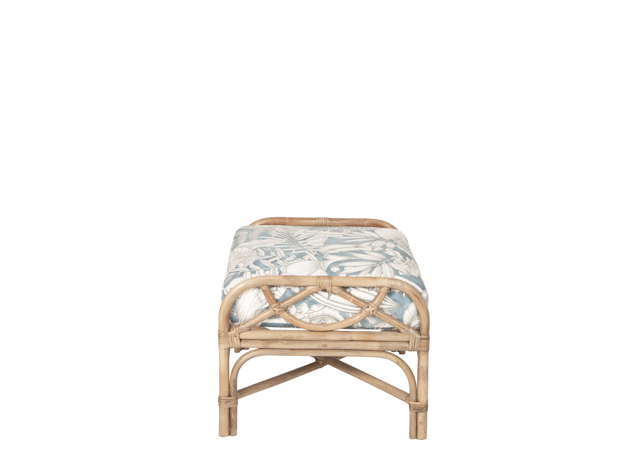 Chloe Ottoman in Caicos Chambray