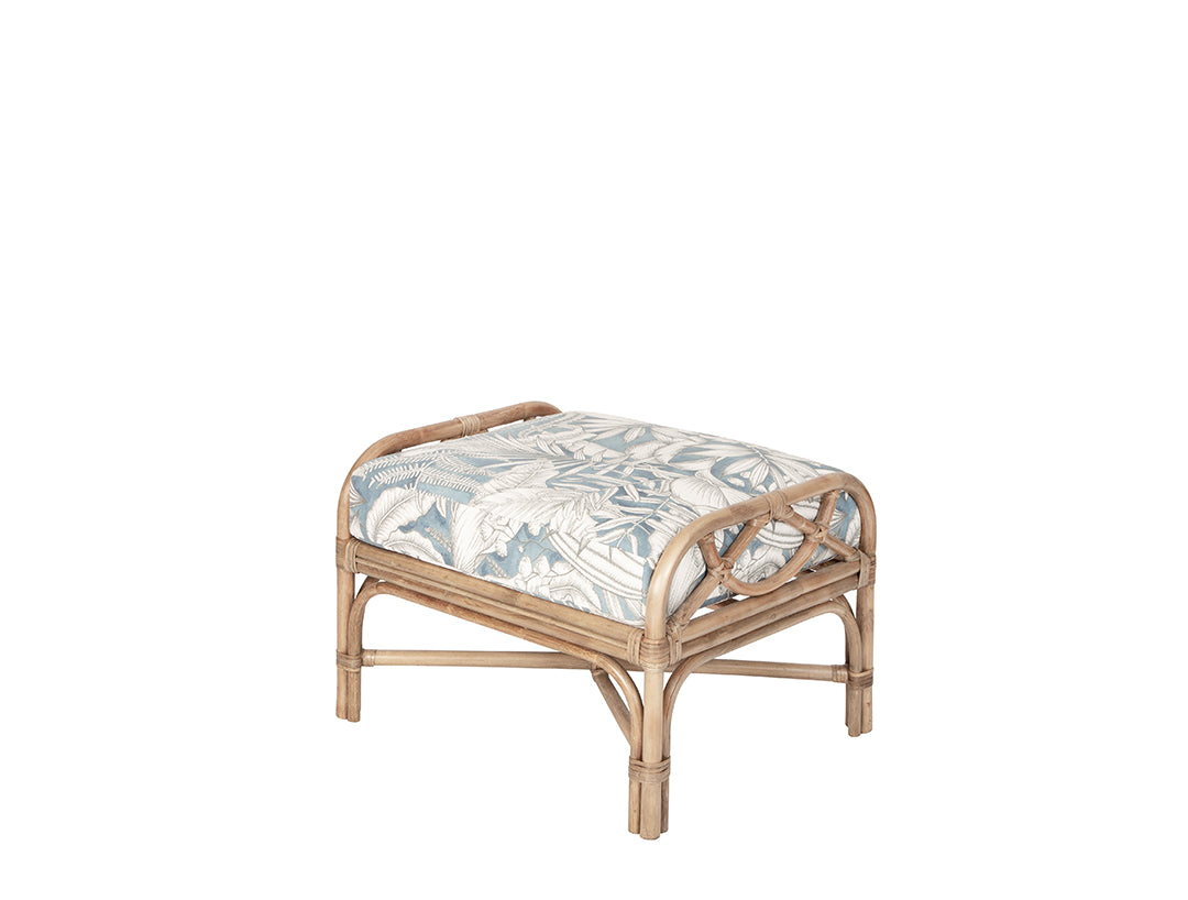 Chloe Ottoman in Caicos Chambray
