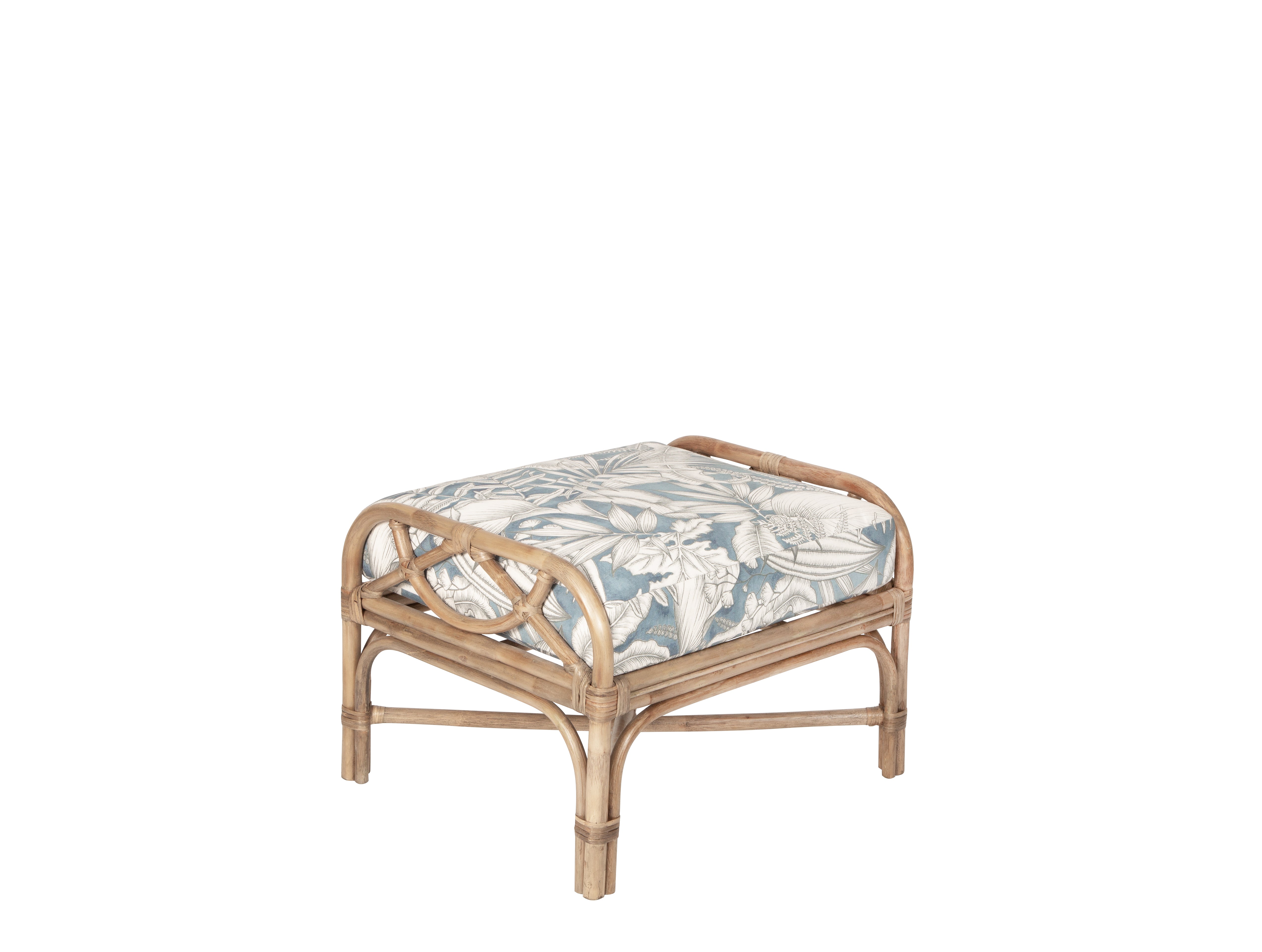 Chloe Ottoman in Caicos Chambray