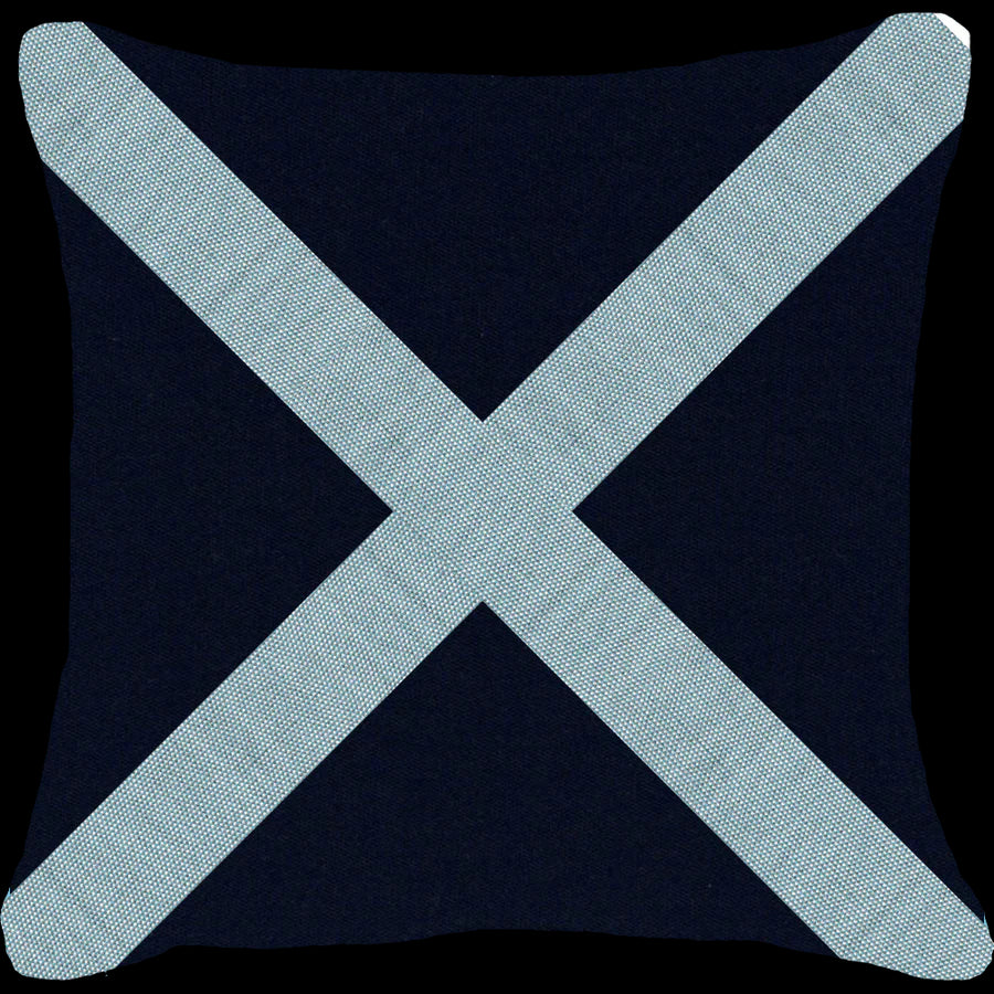 Outdoor Nautical Victor Lounge Cushion 55 x 55cm in Navy & Cloud