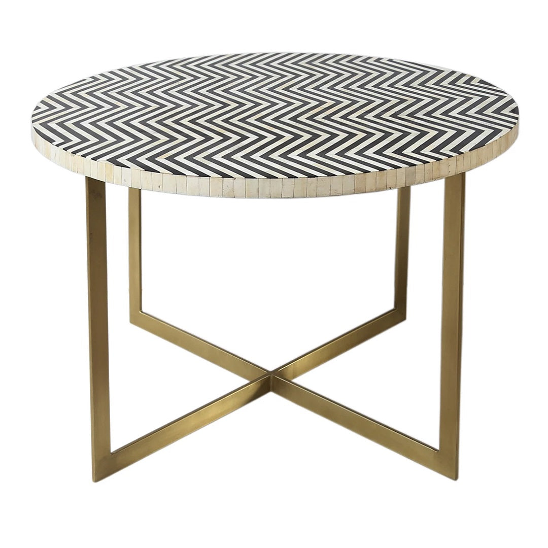 Farah Bone Inlay Round Dining Table