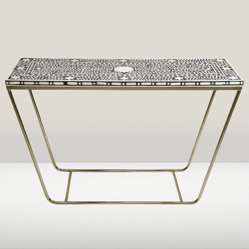 Rachida Bone Inlay Console in Black