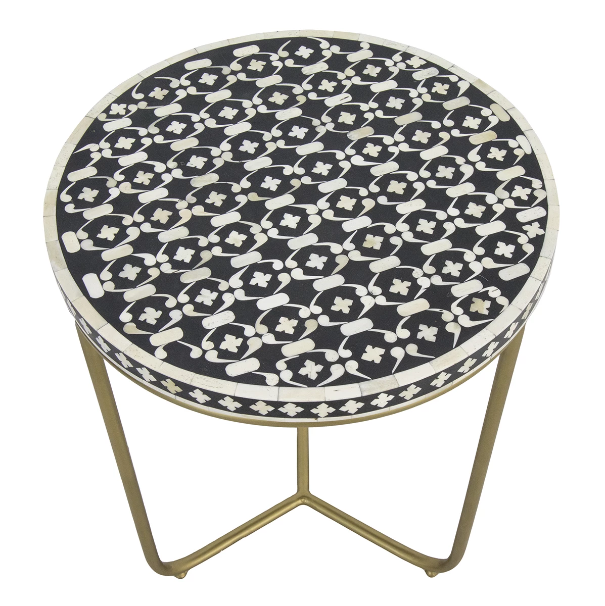 Ines Bone Inlay Round Side Table