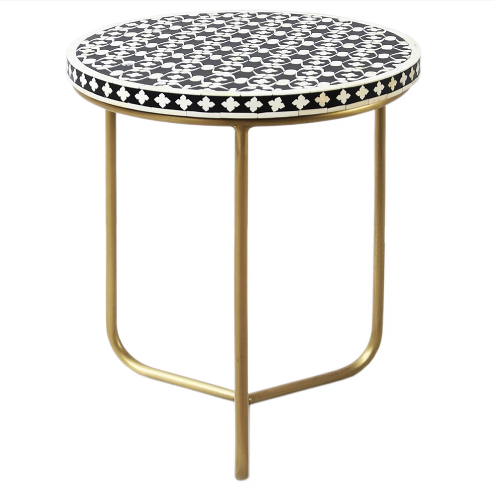 Ines Bone Inlay Round Side Table