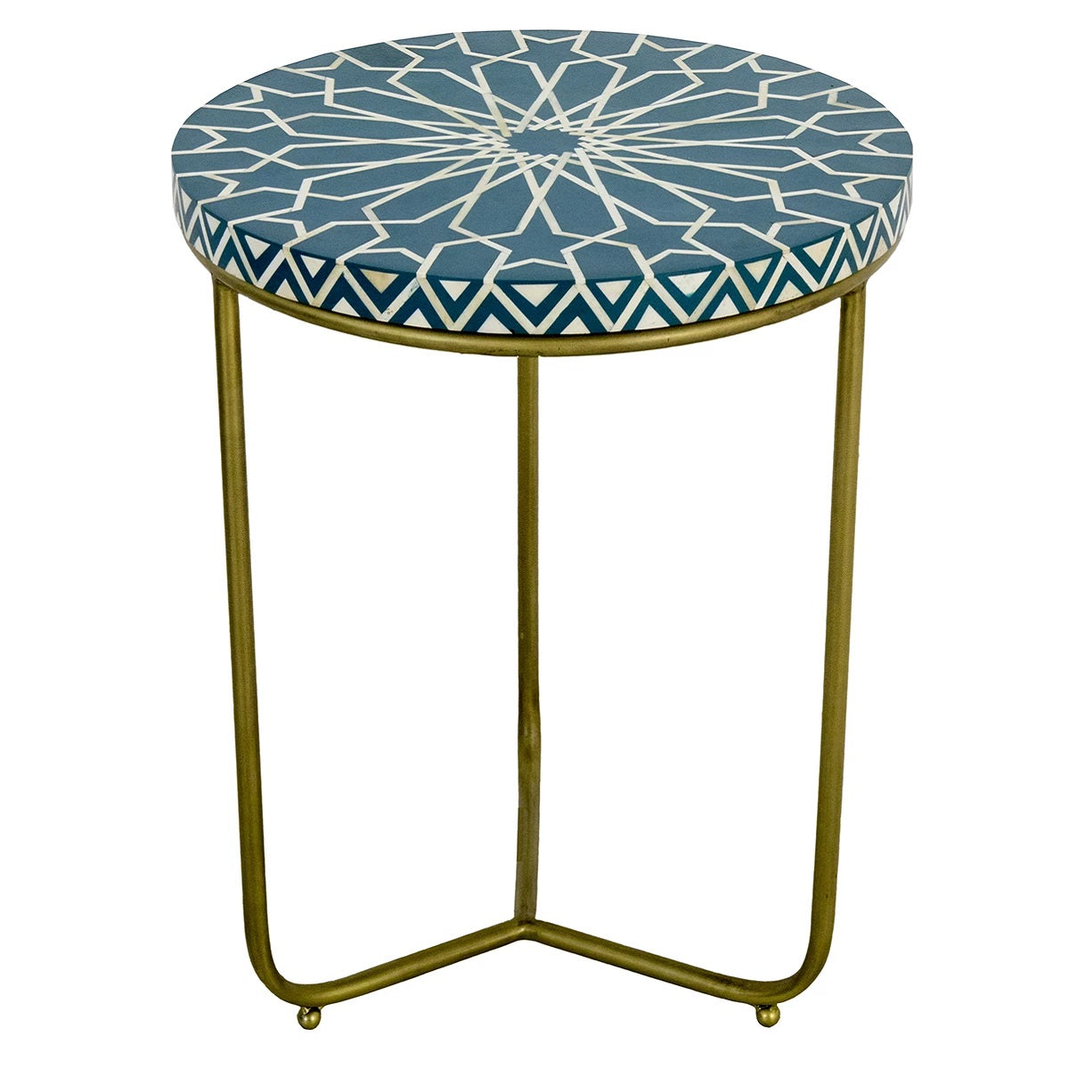 Jasmin Bone Inlay Side Table in Jade