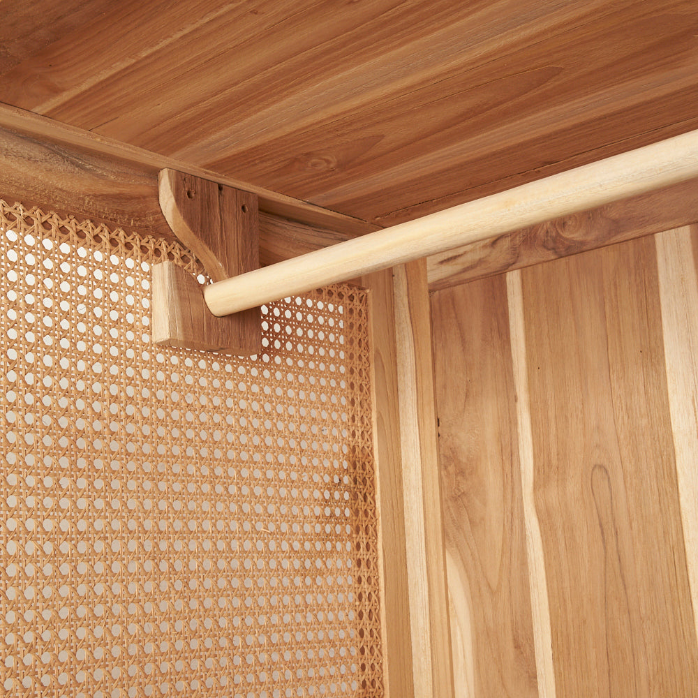 Nilsen Rattan and Teak Wardrobe