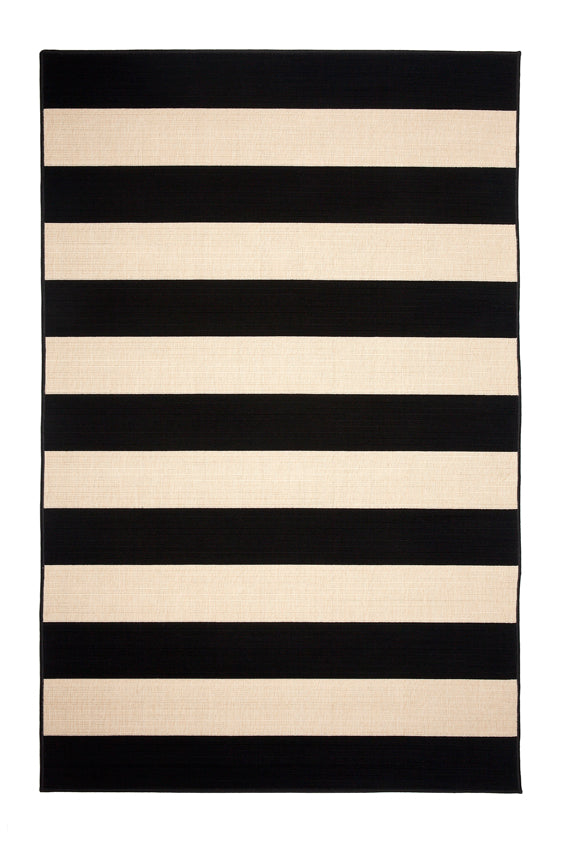 Nyoma Striped Outdoor Rug in Black