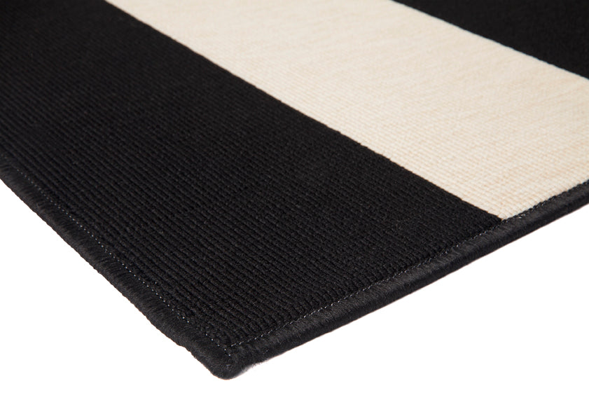 Nyoma Striped Outdoor Rug in Black