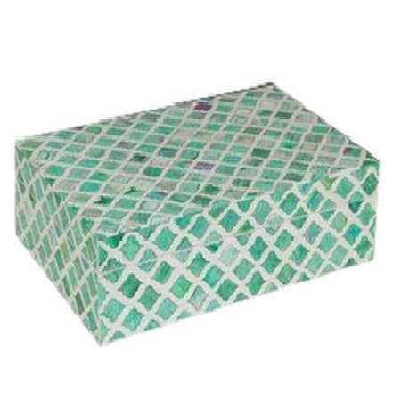 Zohi Interiors Signature Collection : Bone Inlay Large Box in Moroccan /Emerald