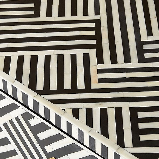 Optical Inlay Desk in Black