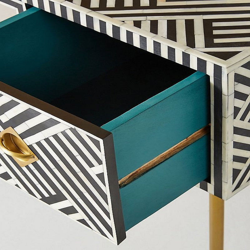 Optical Inlay Desk in Black