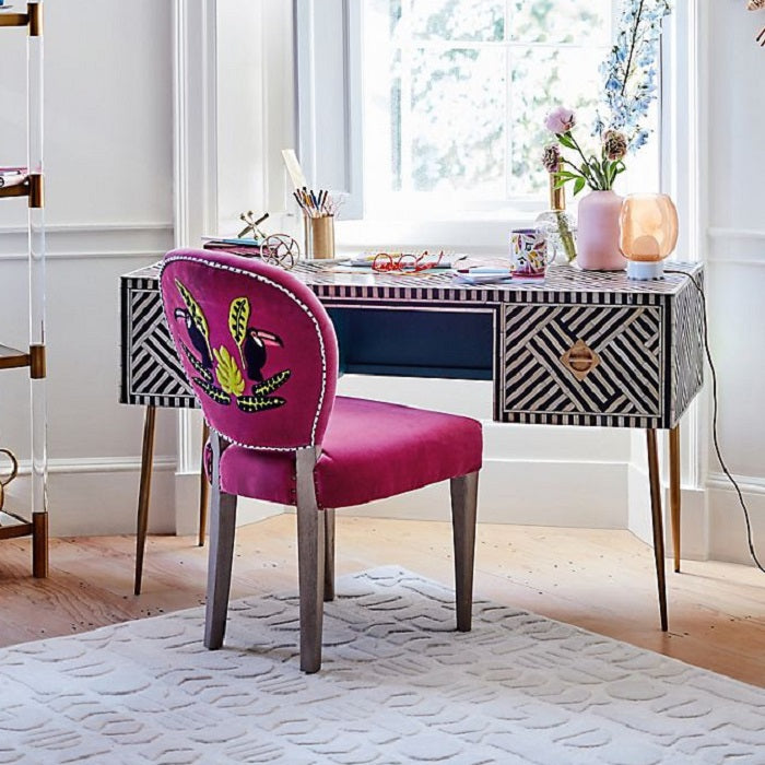 Optical Inlay Desk in Black