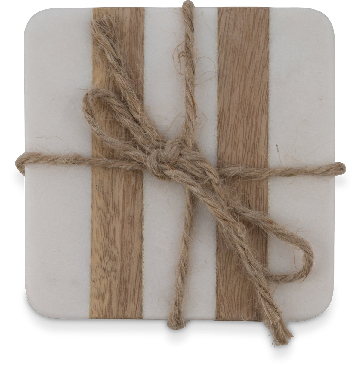 Stripes Marble & Timber Coasters - Set of 4