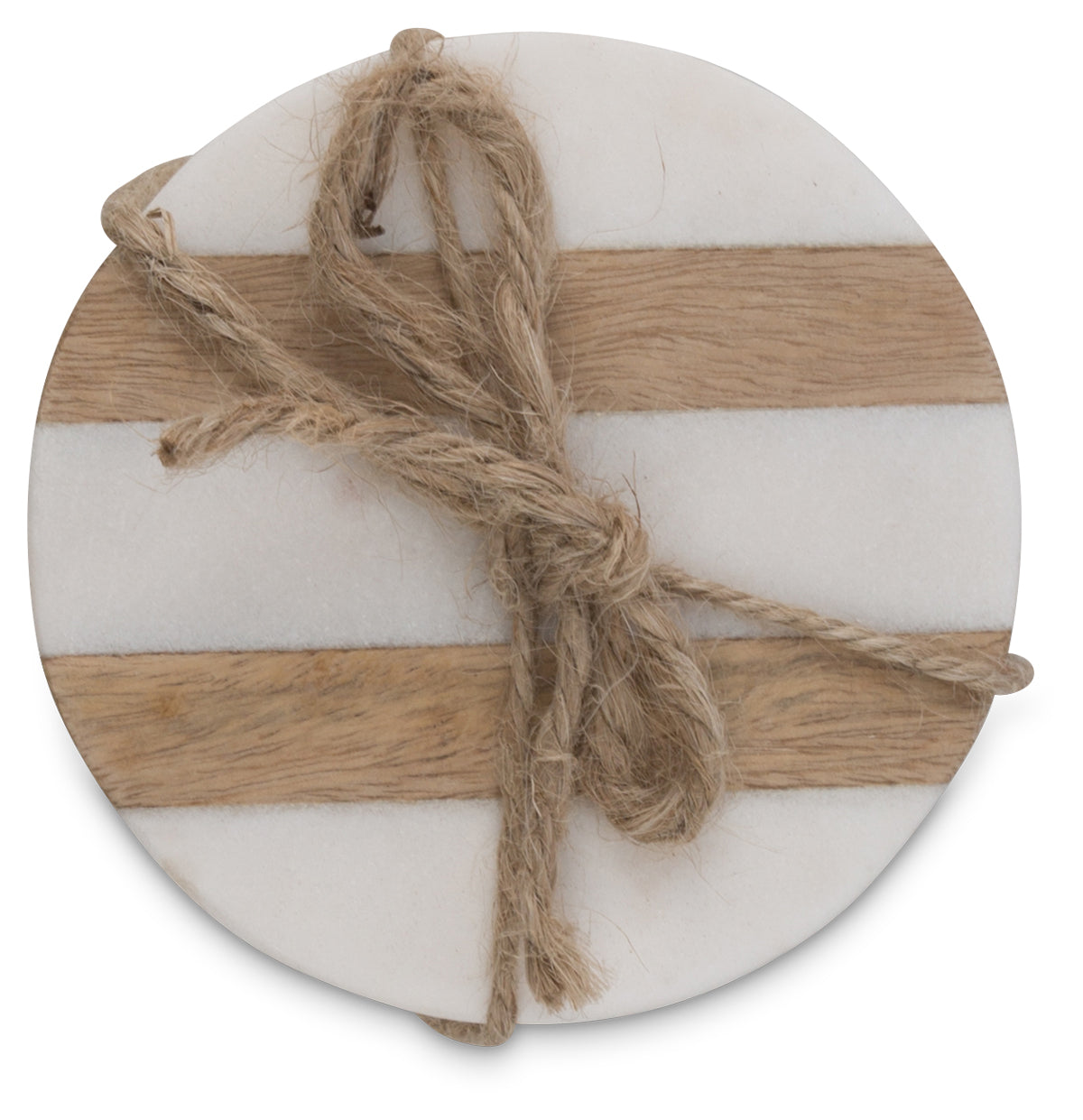 Stripes Marble & Timber Coasters - Set of 4