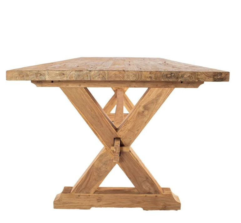 Tauranga Rustic Teak Rectangle Dining Table (240cm)