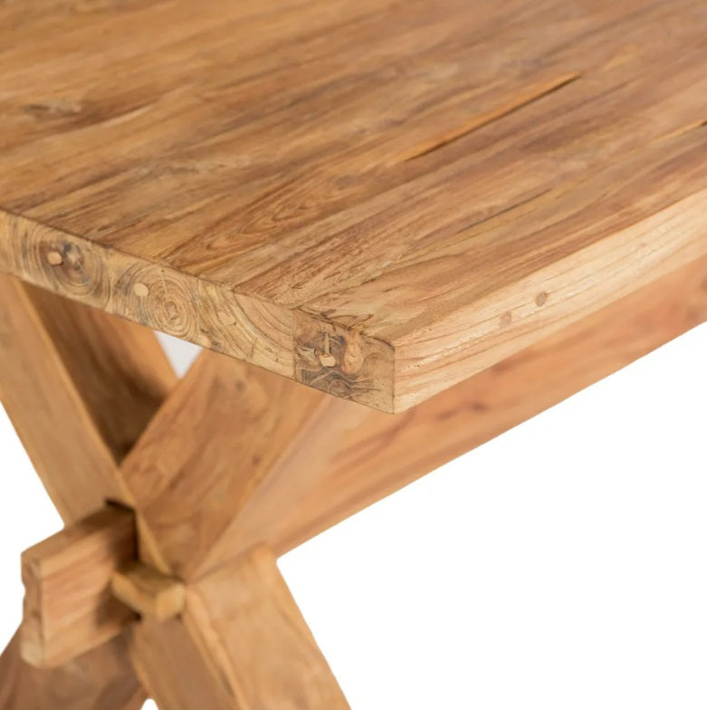 Tauranga Rustic Teak Rectangle Dining Table (240cm)