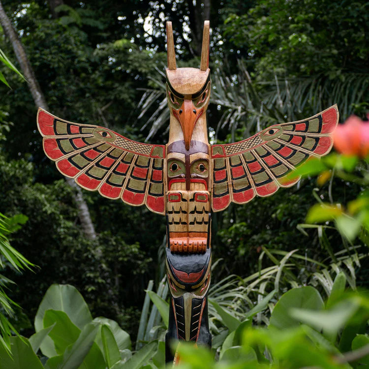 Coloured Bird Totem Pole