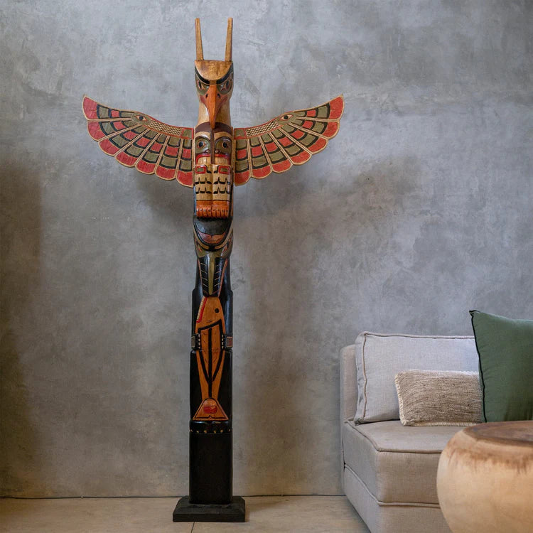 Coloured Bird Totem Pole