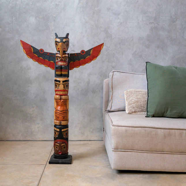 Coloured Bird Totem Pole