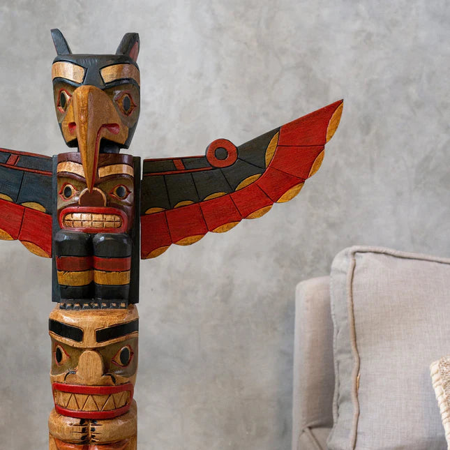 Coloured Bird Totem Pole