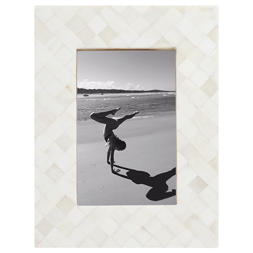 Linen Bone Inlay Photo Frame