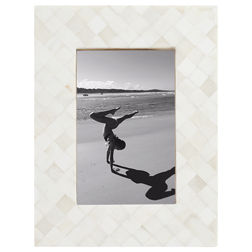 Linen Bone Inlay Photo Frame