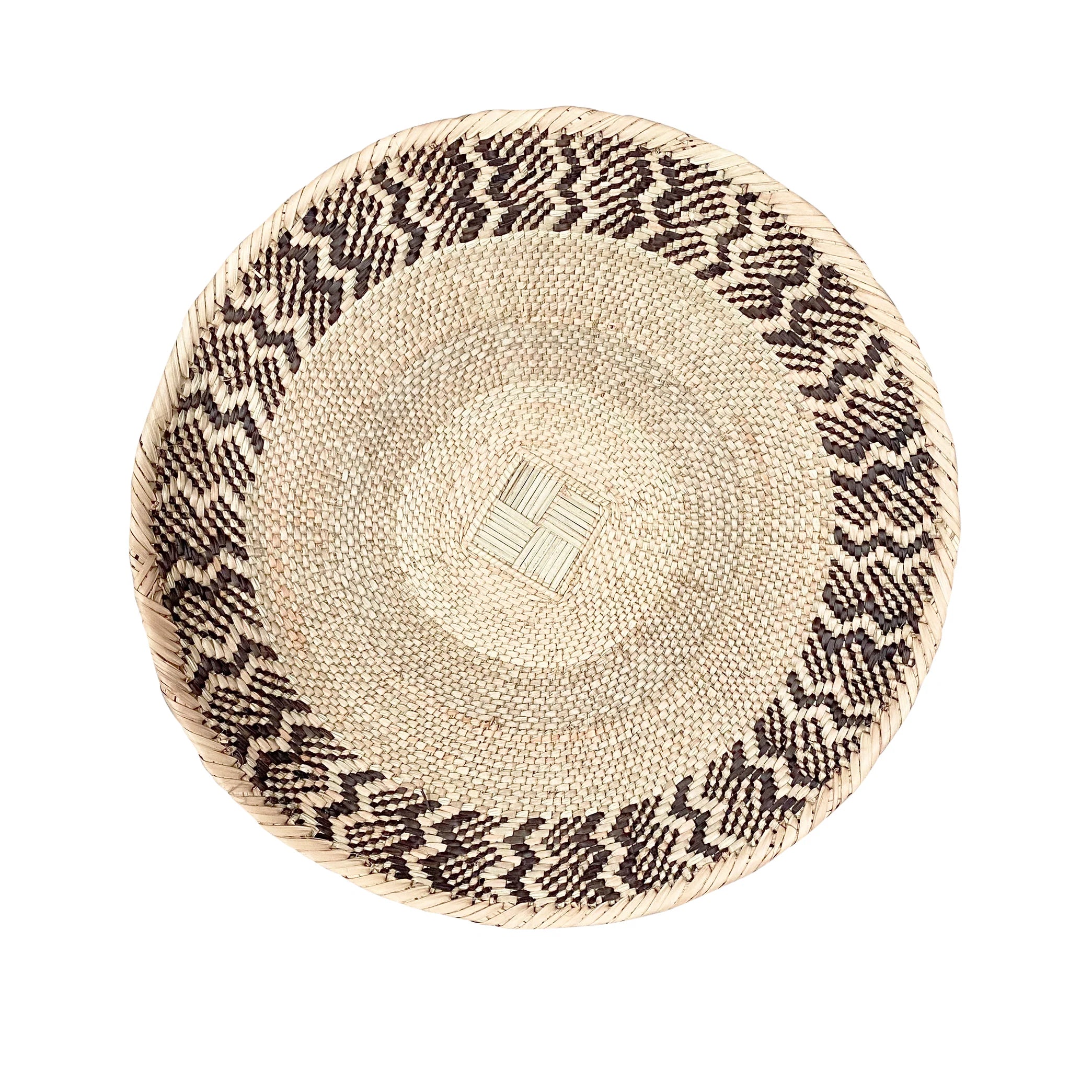 Brass and Bone Inlay Chapati Box with Diamond Design