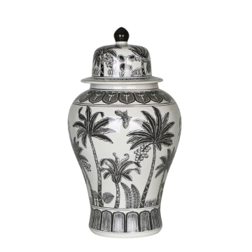 Plantation Temple Jar in Black