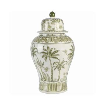 Plantation Temple Jar in Green