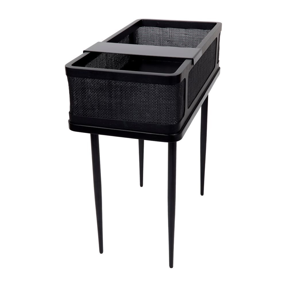 Parker Rattan Bar Table in Black