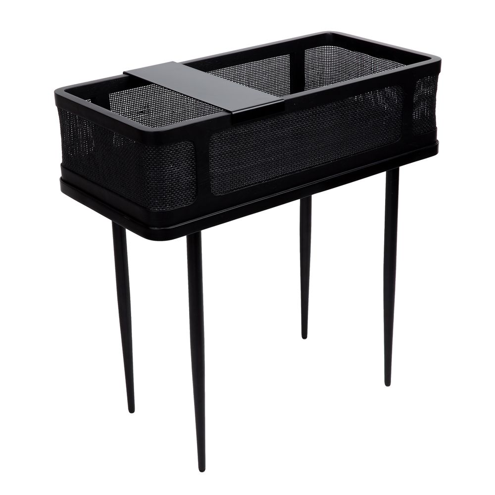 Parker Rattan Bar Table in Black