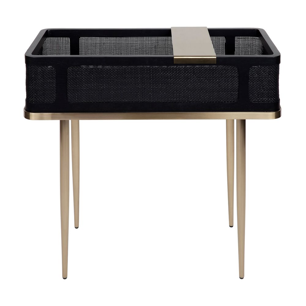 Parker Rattan Bar Table in Brass