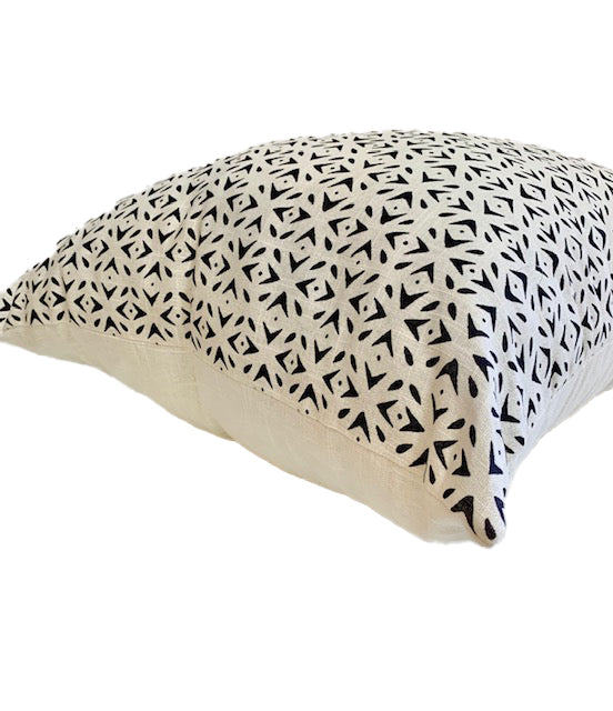 Petite Linen Print Mudcloth Cushion
