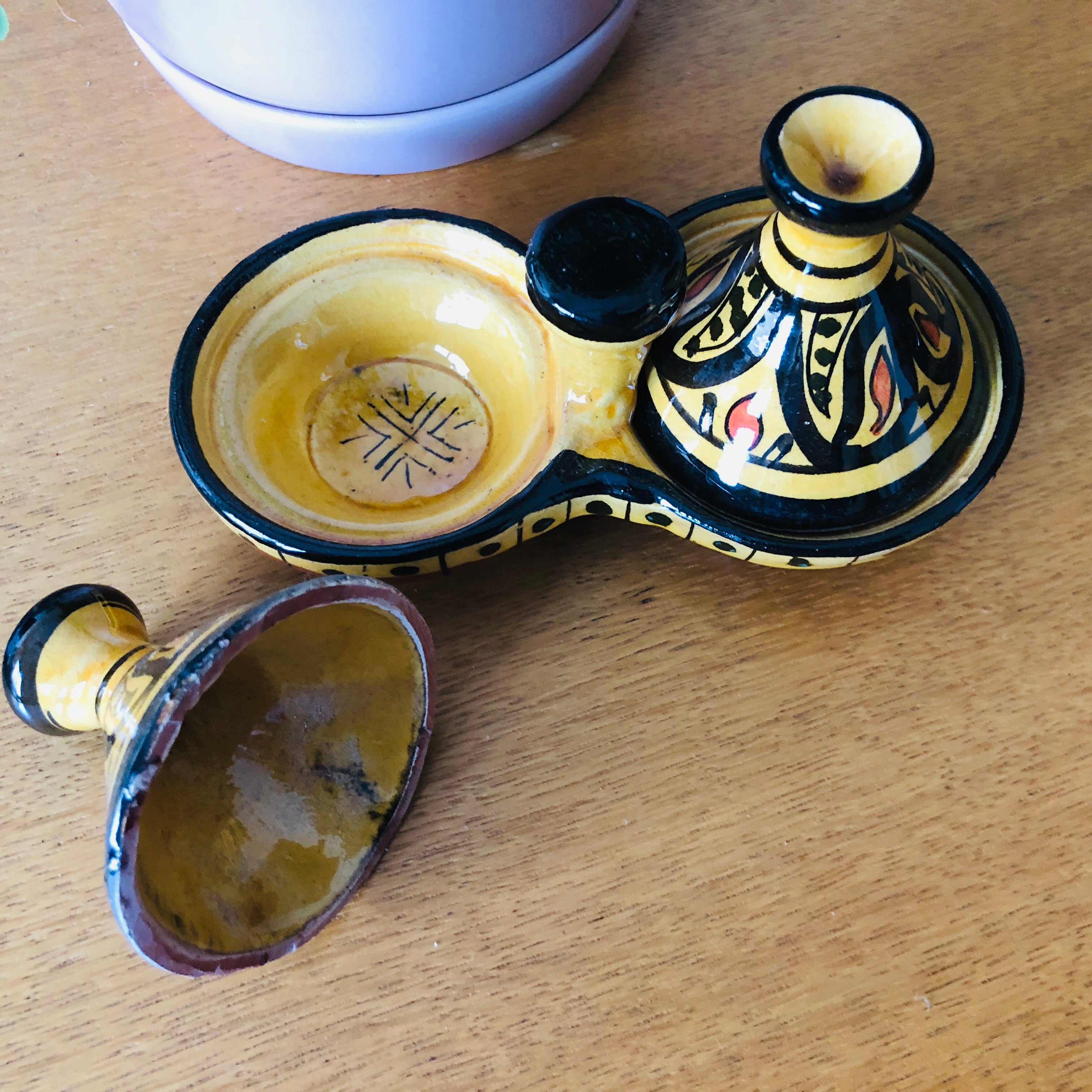 Moorish Fez Mini Dual Tagine in Yellow
