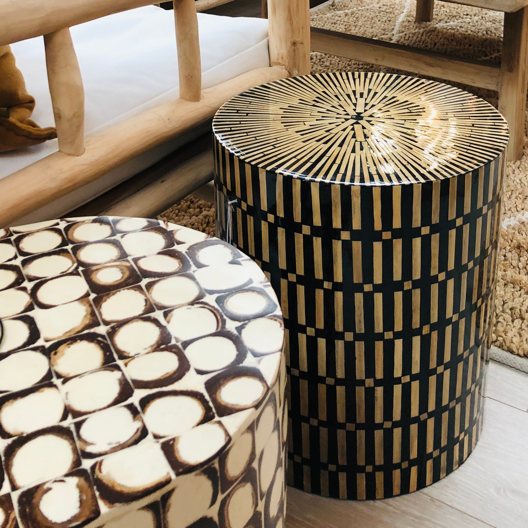 Tarkel Square Stool in Natural