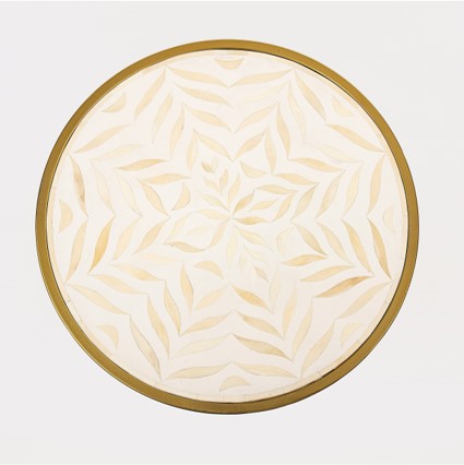 Arrows Bone Inlay Side Table in Grey