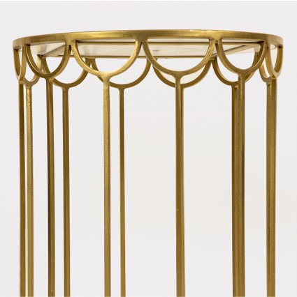 Arrows Bone Inlay Side Table in Grey