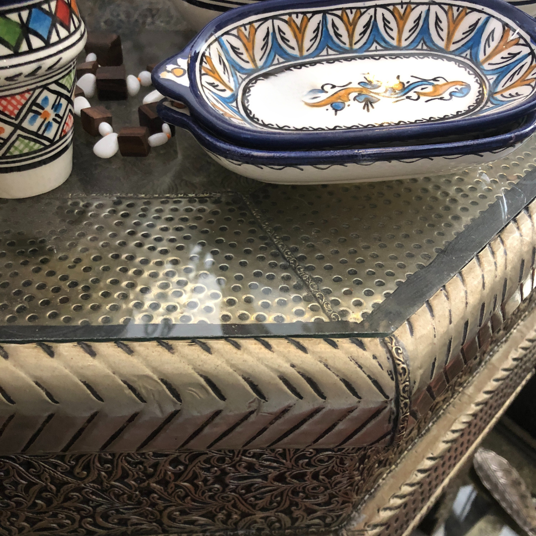 Sultan's Hexagonal Tea Table in Silver Nickel III