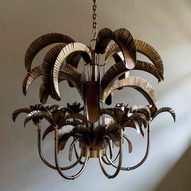 Cayman Island Palm Chandelier in Bronze