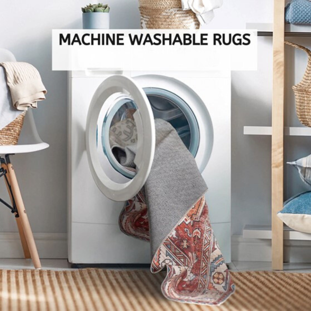 Shay Machine Washable Rug in Blue