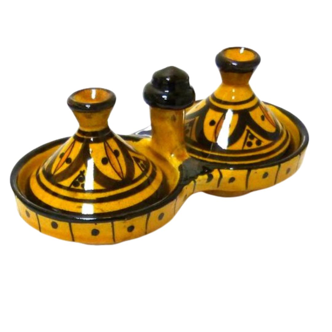 Moorish Fez Mini Dual Tagine in Yellow
