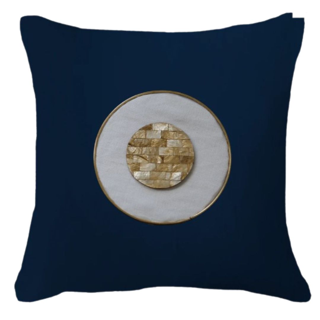 Mother of Pearl Medallion Linen Cushion