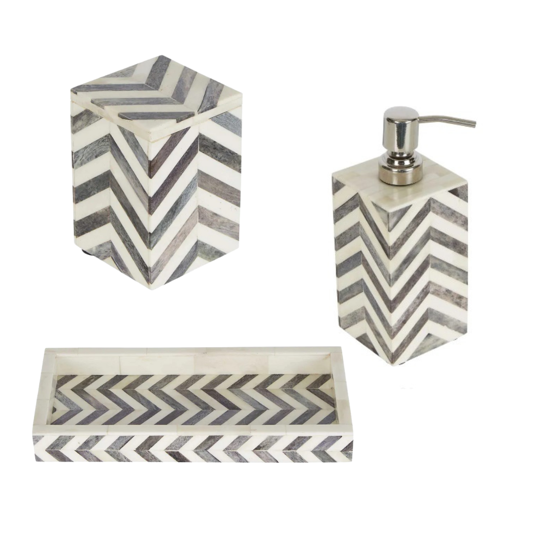 Classic Mother of Pearl Bedside Table in Grey