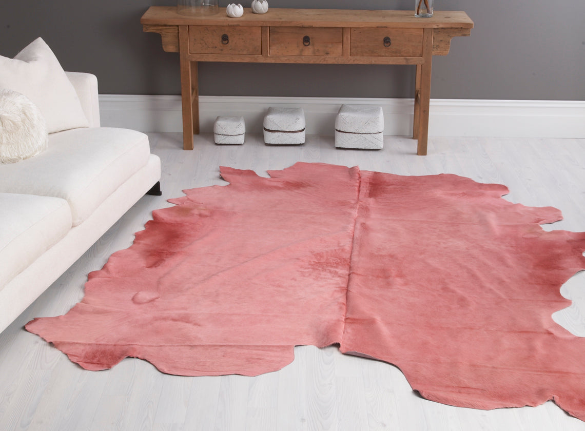 Rose Dyed Cow Hide Rug