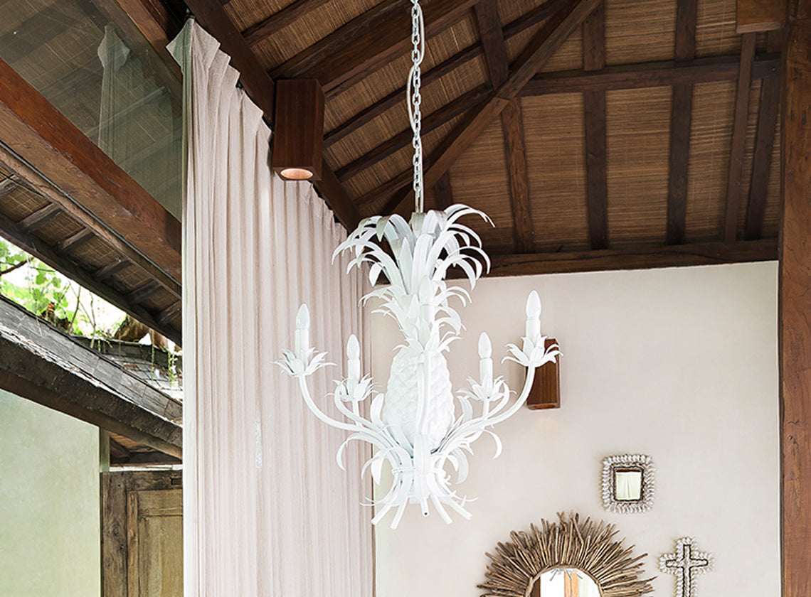 Royale Pineapple Chandelier in White