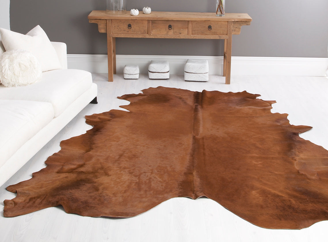 Rust Dyed Cow Hide Rug