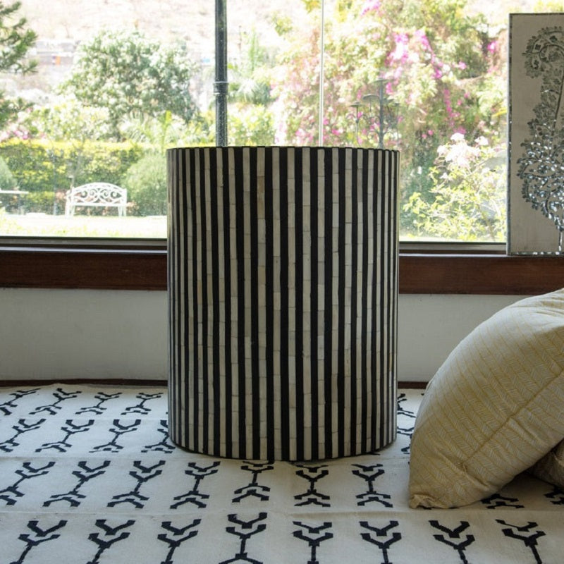 Bone Inlay Stripe Side Table
