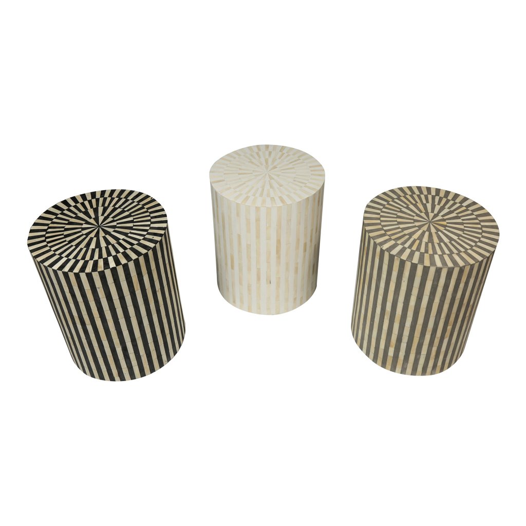Bone Inlay Stripe Side Table