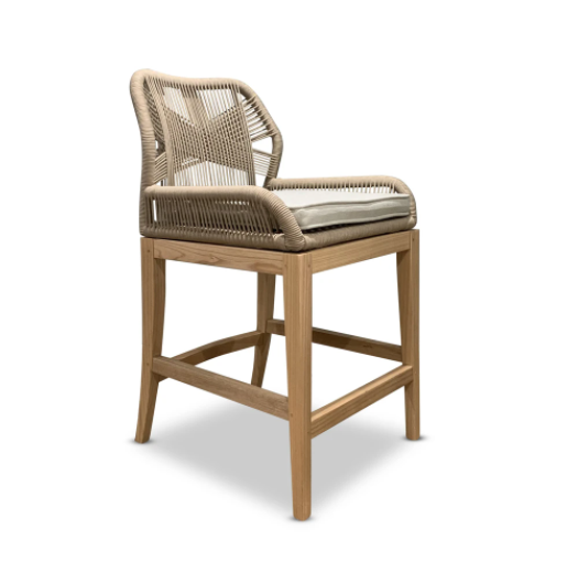 String Weave & Oak Counter Stool