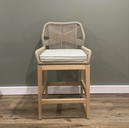 String Weave & Oak Counter Stool